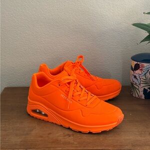 Skechers Neon Orange Athletic Shoes